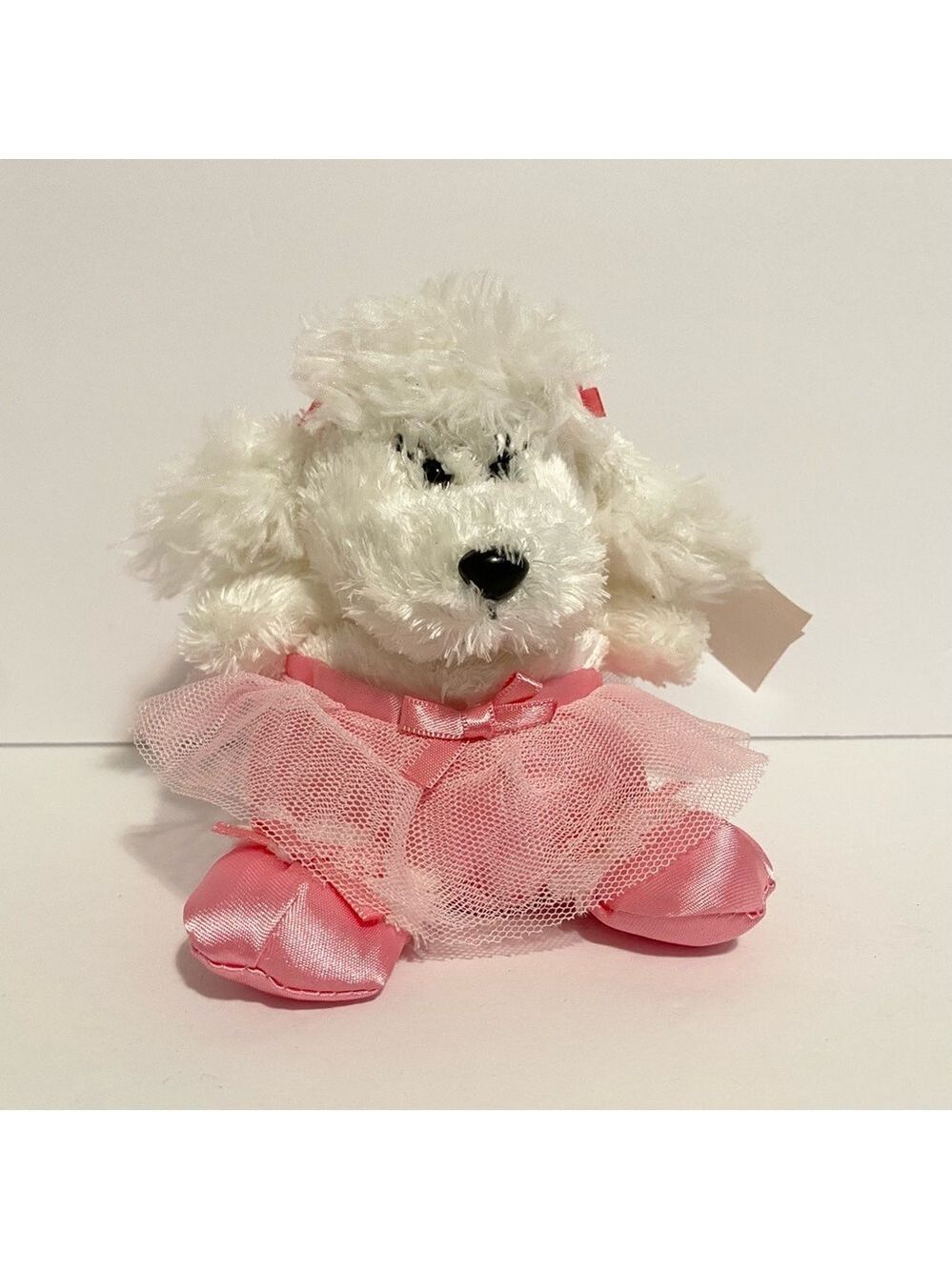 Russ Dog Plush Beanie 5” White Poodle Ballet Pink Dress Luv Pets Home Buddies